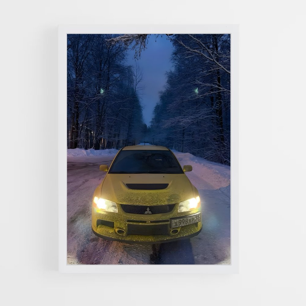 Poster Conduite Hivernale – affiche Mitsubishi (vue 3)